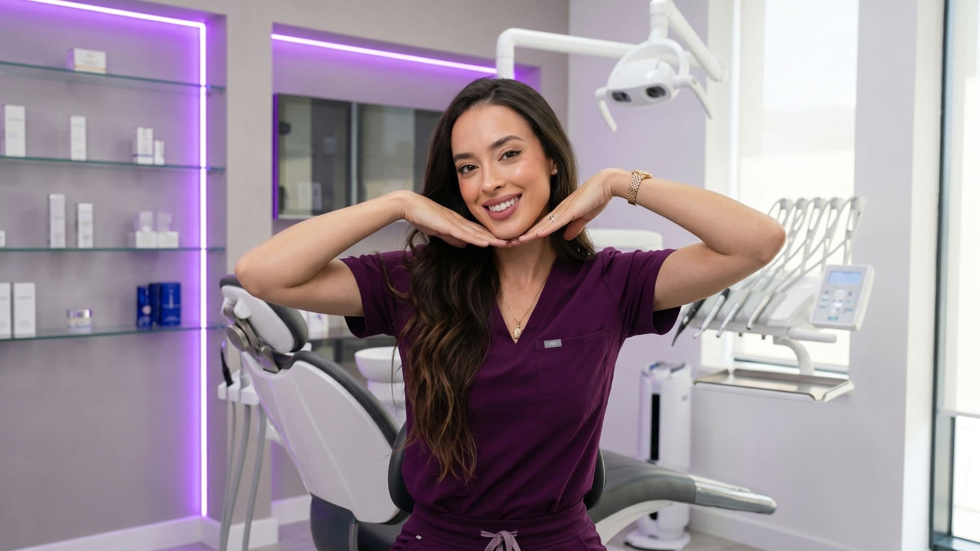 Paciente sonriendo después de un tratamiento dental